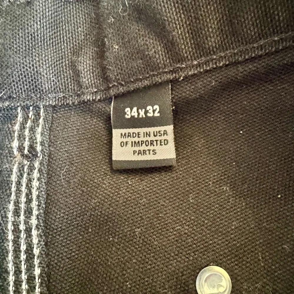 Carhartt Black Men's Cargo Work Pants with Reinforced Knees MADE IN USA - Picture 5 of 7
